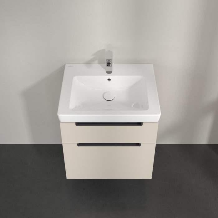 Villeroy & Boch Subway 2.0 Waschtischunterschrank XXL 58,7 cm, Griffe chromfarbig glänzend, 2 Auszüge