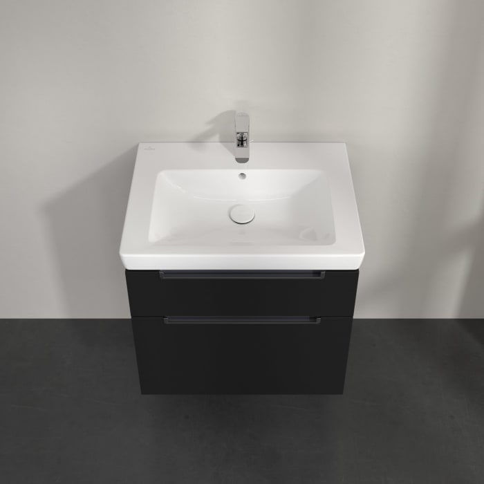 Villeroy & Boch Subway 2.0 Waschtischunterschrank XXL 63,7 cm, Griffe chromfarbig glänzend, 2 Auszüge