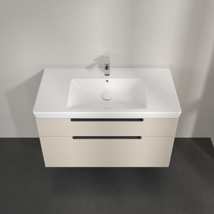 Villeroy & Boch Subway 2.0 Waschtischunterschrank XXL 98,7 cm, Griffe chromfarbig glänzend, 2 Auszüge