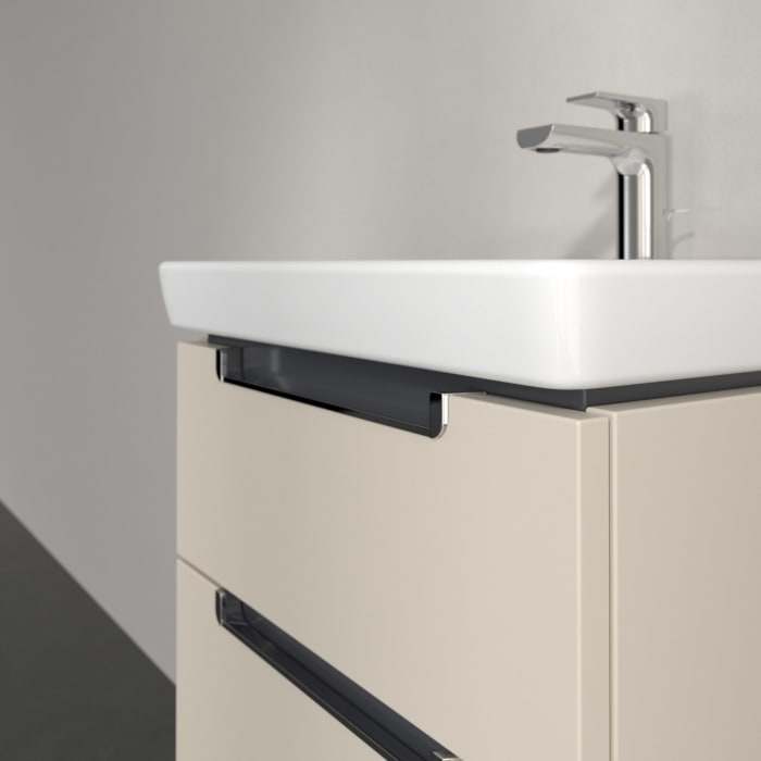 Villeroy & Boch Subway 2.0 Waschtischunterschrank XXL 48,5 cm, Griffe chromfarbig glänzend, 2 Auszüge