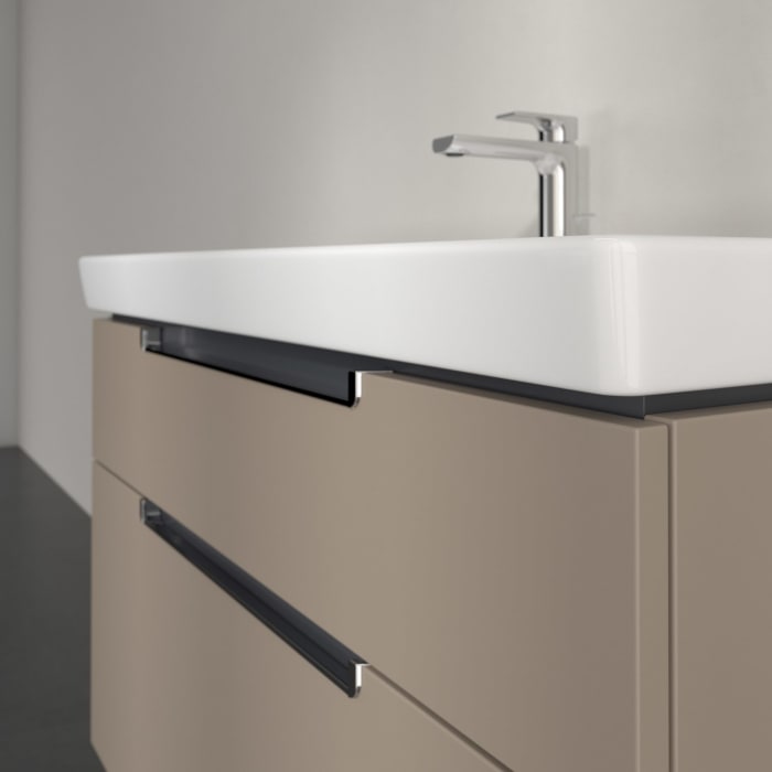 Villeroy & Boch Subway 2.0 Waschtischunterschrank XXL 98,7 cm, Griffe chromfarbig glänzend, 2 Auszüge