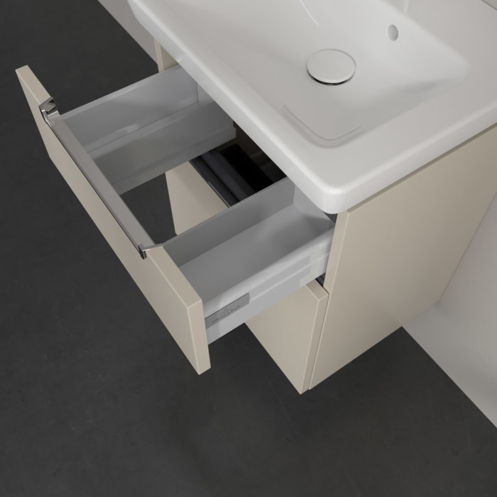 Villeroy & Boch Subway 2.0 Waschtischunterschrank XXL 48,5 cm, Griffe chromfarbig glänzend, 2 Auszüge