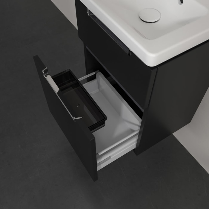 Villeroy & Boch Subway 2.0 Waschtischunterschrank XXL 44 cm, Griffe chromfarbig glänzend, 2 Auszüge