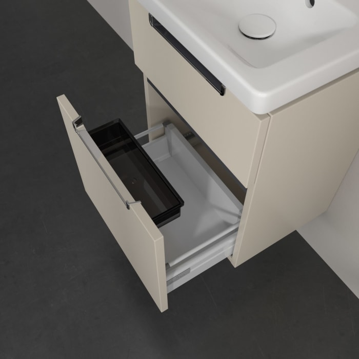 Villeroy & Boch Subway 2.0 Waschtischunterschrank XXL 44 cm, Griffe chromfarbig glänzend, 2 Auszüge