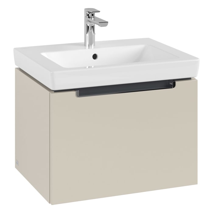 Villeroy & Boch Subway 2.0 Waschtischunterschrank 58,7 cm, Griff chromfarbig glänzend, 1 Auszug
