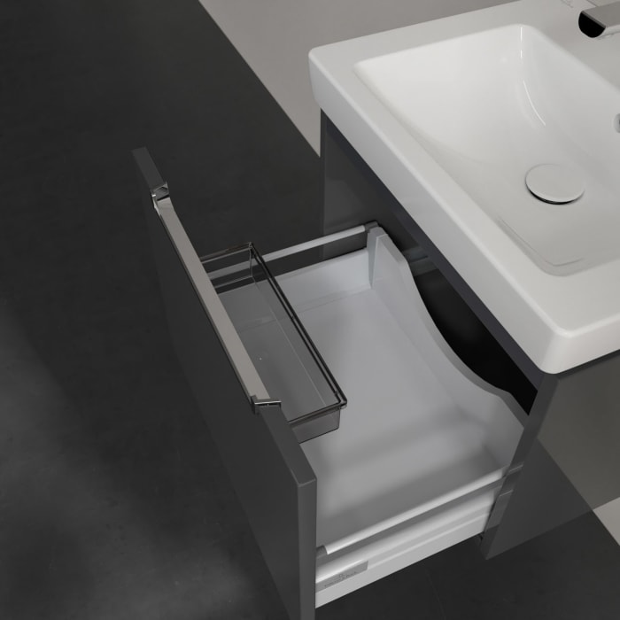Villeroy & Boch Subway 2.0 Waschtischunterschrank 53,7 cm, Griff chromfarbig glänzend, 1 Auszug