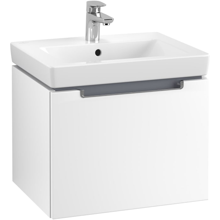 Villeroy & Boch Subway 2.0 Waschtischunterschrank 53,7 cm, Griff chromfarbig glänzend, 1 Auszug