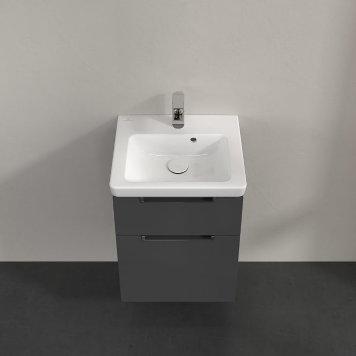 Villeroy & Boch Subway 2.0 Waschtischunterschrank XXL 44 cm, Griffe chromfarbig glänzend, 2 Auszüge