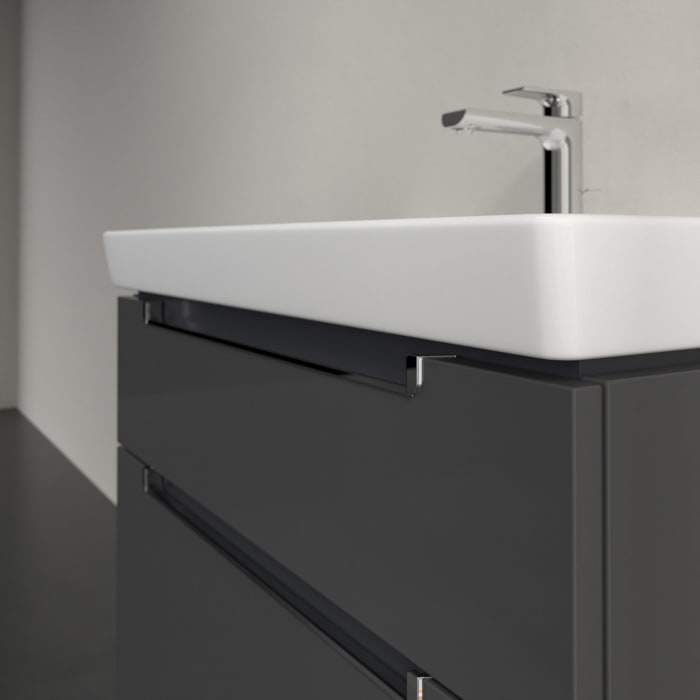 Villeroy & Boch Subway 2.0 Waschtischunterschrank XXL 78,7 cm, Griffe chromfarbig glänzend, 2 Auszüge