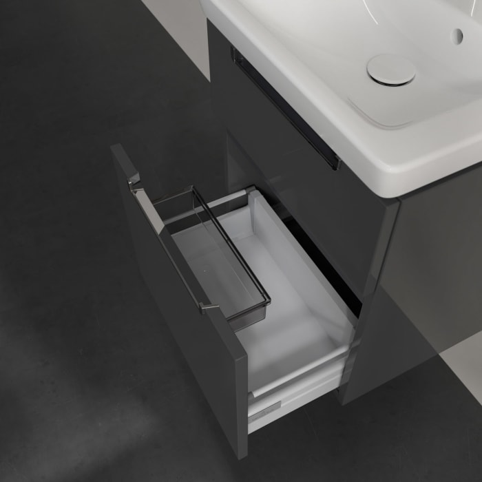 Villeroy & Boch Subway 2.0 Waschtischunterschrank XXL 48,5 cm, Griffe chromfarbig glänzend, 2 Auszüge