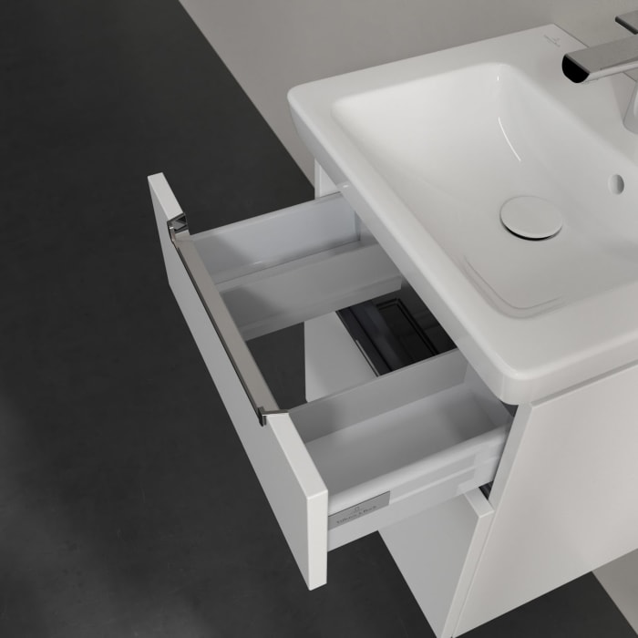 Villeroy & Boch Subway 2.0 Waschtischunterschrank XXL 48,5 cm, Griffe chromfarbig glänzend, 2 Auszüge