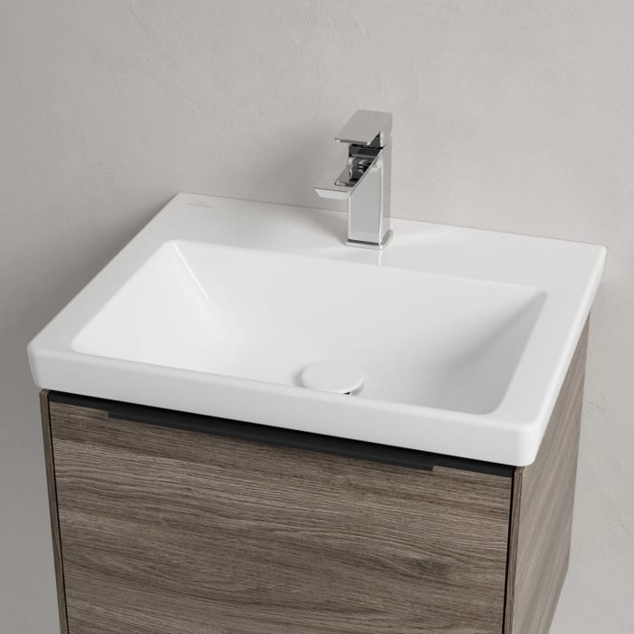 Villeroy & Boch Subway 3.0 Badmöbel-Set 55 cm mit Beleuchtung, Griff volcano black, 1 Auszug