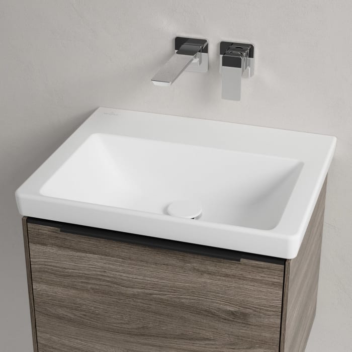 Villeroy & Boch Subway 3.0 Badmöbel-Set 55 cm mit Beleuchtung, Griff volcano black, 1 Auszug