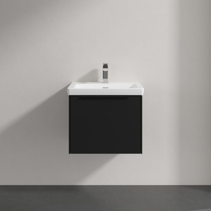 Villeroy & Boch Subway 3.0 Badmöbel-Set 55 cm mit Beleuchtung, Griff volcano black, 1 Auszug