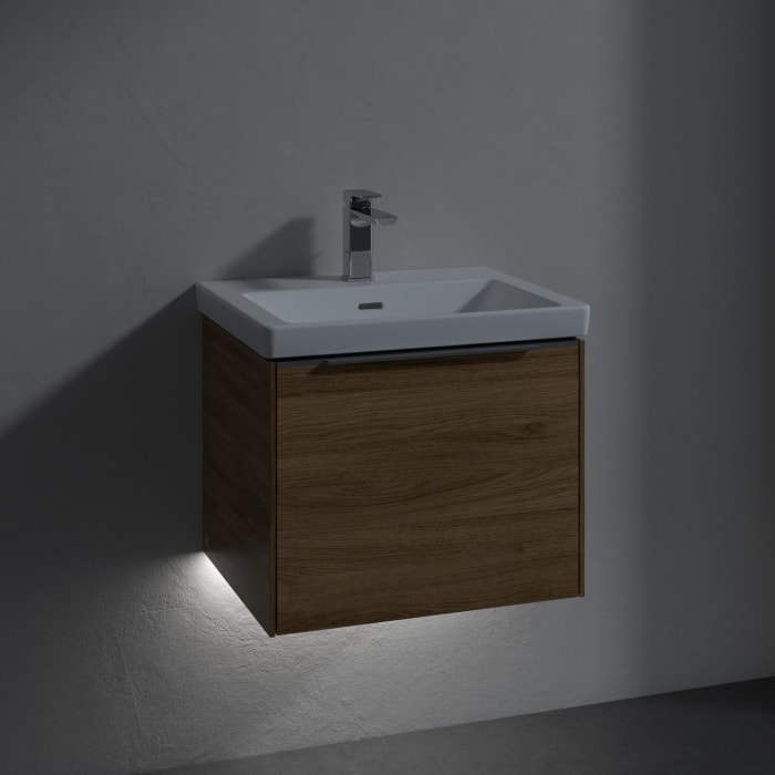 Villeroy & Boch Subway 3.0 Badmöbel-Set 55 cm mit Beleuchtung, 1 Auszug