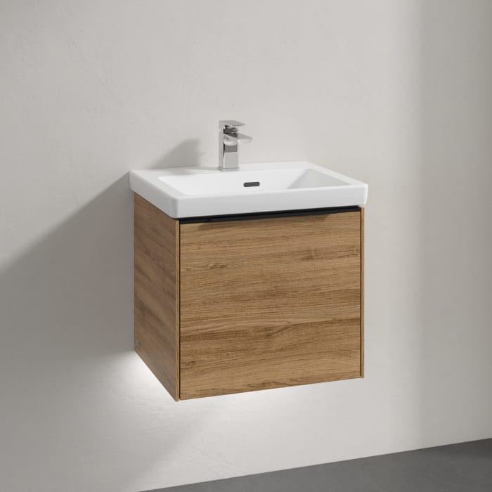 Villeroy & Boch Subway 3.0 Badmöbel-Set 50 cm mit Beleuchtung, Griff volcano black, 1 Auszug