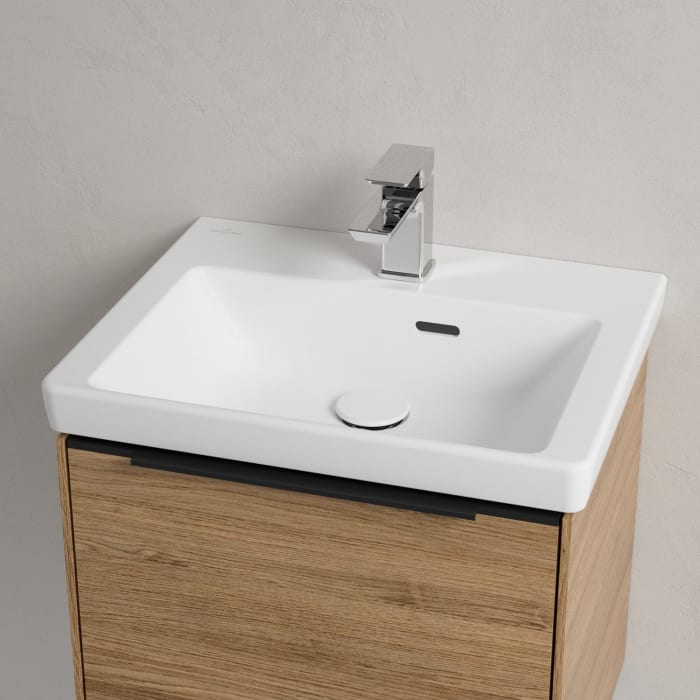 Villeroy & Boch Subway 3.0 Badmöbel-Set 50 cm mit Beleuchtung, Griff volcano black, 1 Auszug