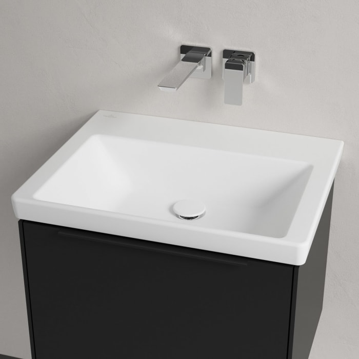 Villeroy & Boch Subway 3.0 Badmöbel-Set 60 cm mit Beleuchtung, Griff volcano black, 1 Auszug