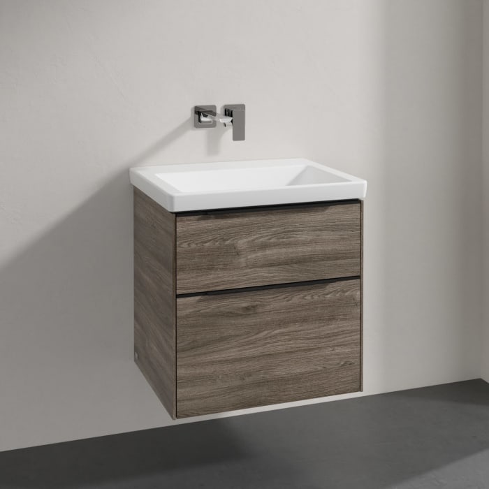 Villeroy & Boch Subway 3.0 Badmöbel-Set 60 cm, Griff volcano black, 2 Auszüge