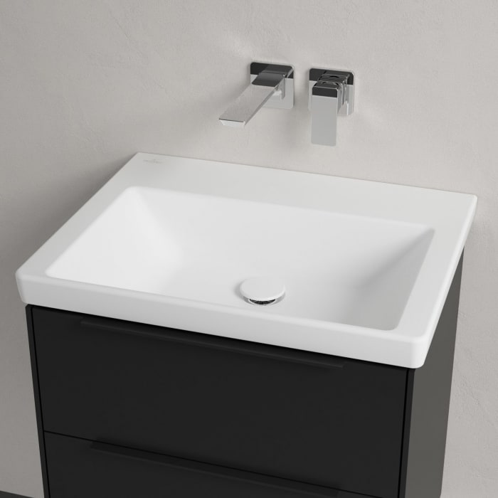 Villeroy & Boch Subway 3.0 Badmöbel-Set 60 cm mit Beleuchtung, Griff volcano black, 2 Auszüge