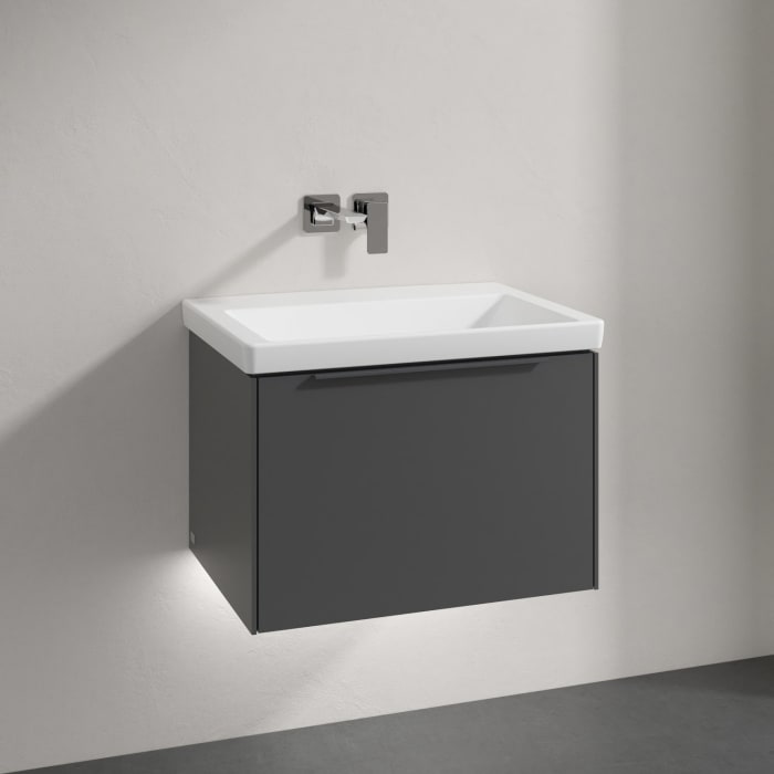 Villeroy & Boch Subway 3.0 Badmöbel-Set 65 cm mit Beleuchtung, Griff in Möbelfarbe, 1 Auszug