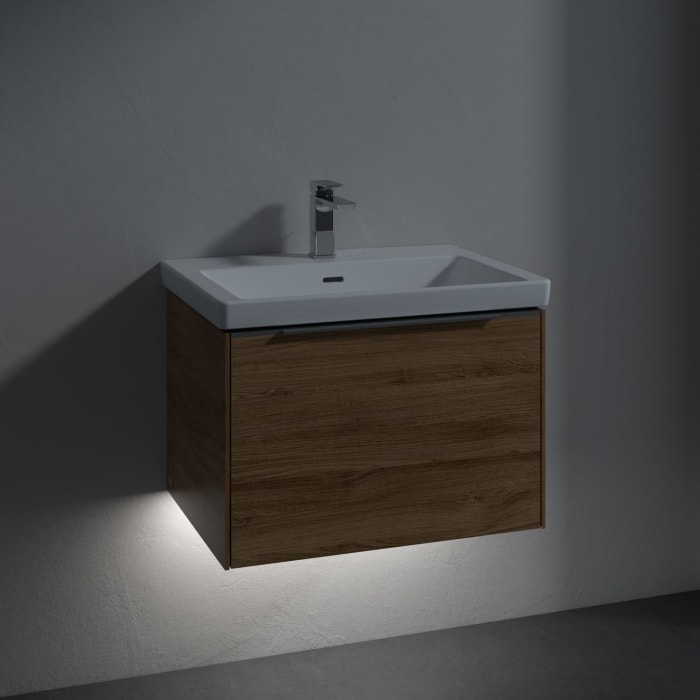 Villeroy & Boch Subway 3.0 Badmöbel-Set 65 cm mit Beleuchtung, 1 Auszug