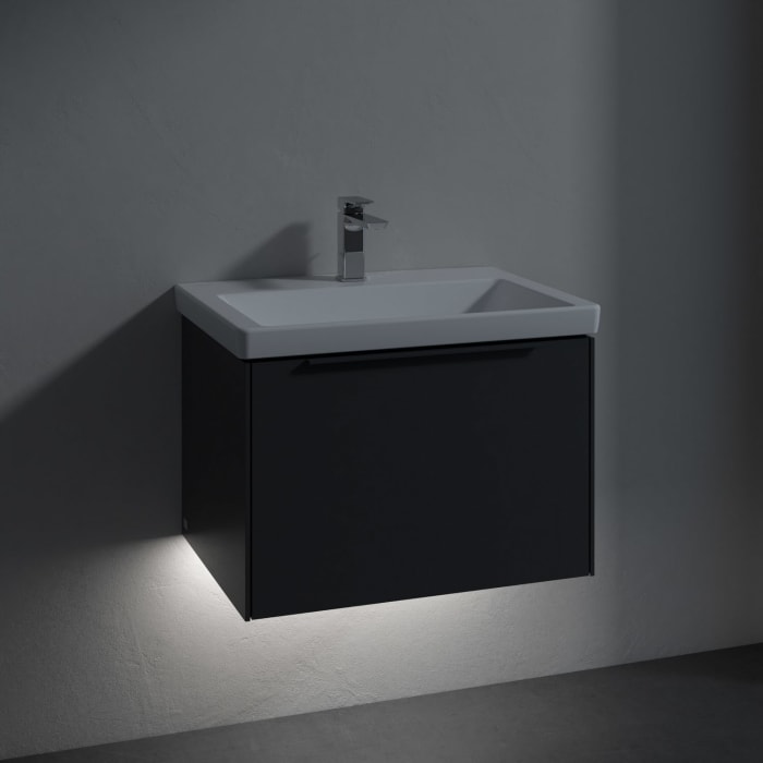 Villeroy & Boch Subway 3.0 Badmöbel-Set 65 cm mit Beleuchtung, Griff in Möbelfarbe, 1 Auszug