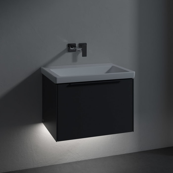 Villeroy & Boch Subway 3.0 Badmöbel-Set 65 cm mit Beleuchtung, Griff in Möbelfarbe, 1 Auszug