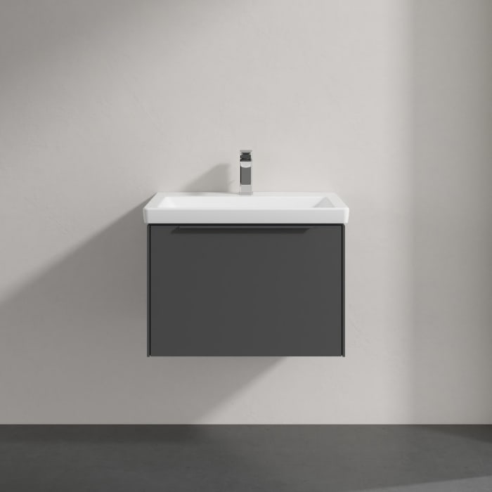 Villeroy & Boch Subway 3.0 Badmöbel-Set 65 cm mit Beleuchtung, Griff in Möbelfarbe, 1 Auszug