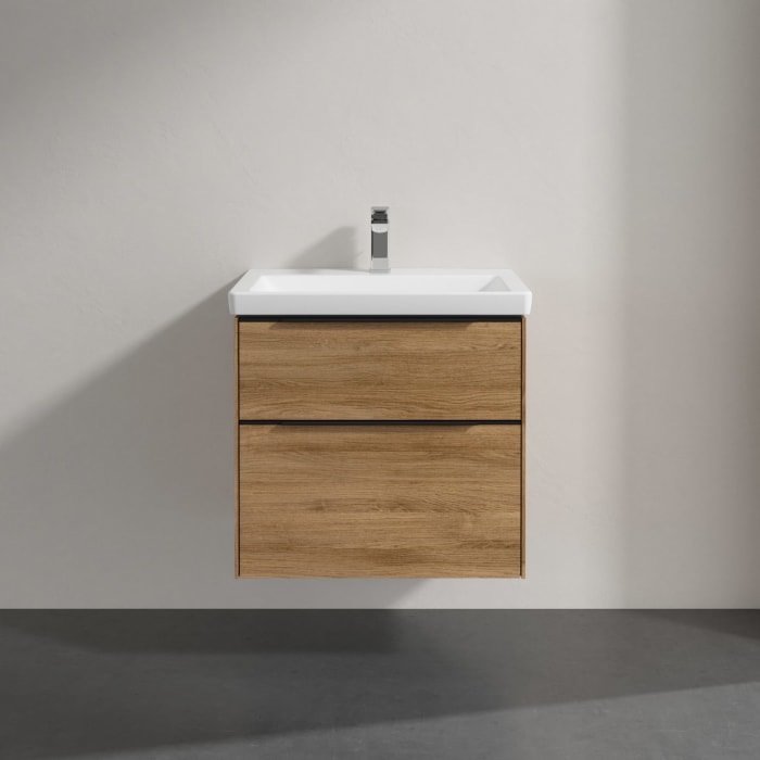 Villeroy & Boch Subway 3.0 Badmöbel-Set 65 cm, Griff volcano black, 2 Auszüge