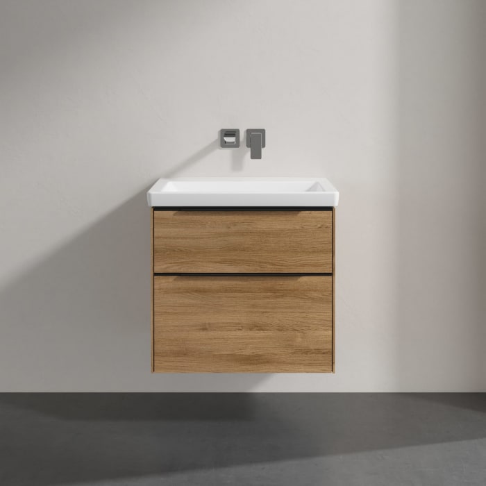 Villeroy & Boch Subway 3.0 Badmöbel-Set 65 cm, Griff volcano black, 2 Auszüge