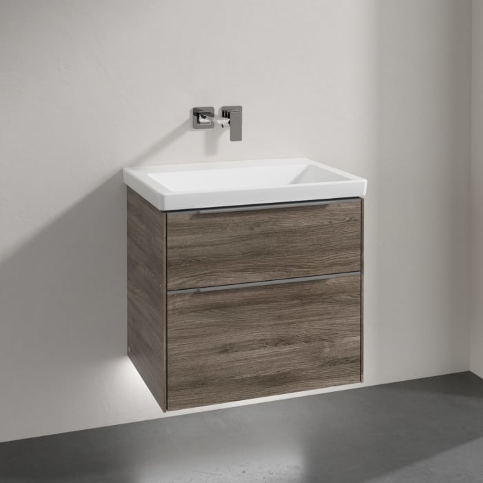 Villeroy & Boch Subway 3.0 Badmöbel-Set 65 cm mit Beleuchtung, 2 Auszüge