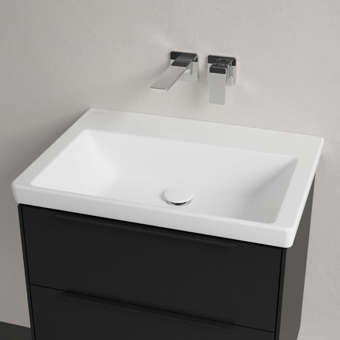 Villeroy & Boch Subway 3.0 Badmöbel-Set 65 cm mit Beleuchtung, Griff volcano black, 2 Auszüge