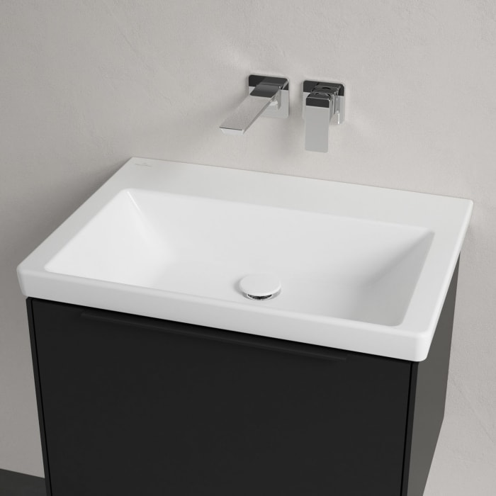 Villeroy & Boch Subway 3.0 Badmöbel-Set 65 cm mit Beleuchtung, Griff volcano black, 1 Auszug