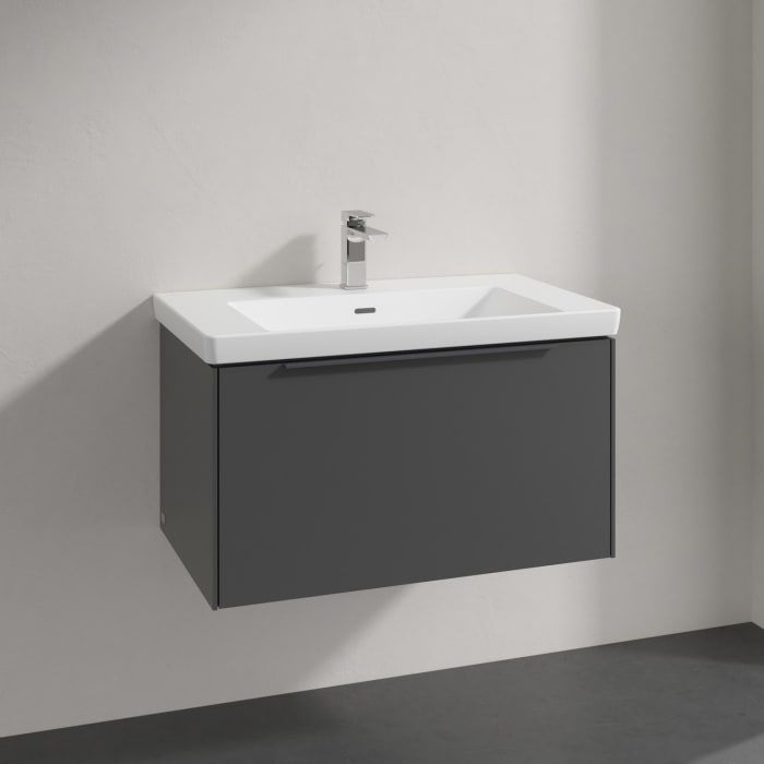 Villeroy & Boch Subway 3.0 Badmöbel-Set 80 cm, Griff in Möbelfarbe, 1 Auszug