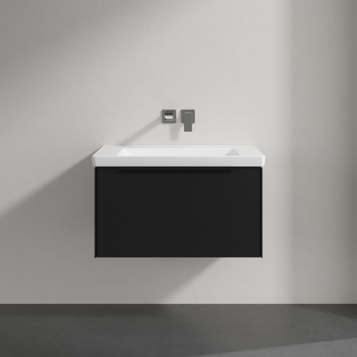 Villeroy & Boch Subway 3.0 Badmöbel-Set 80 cm, Griff volcano black, 1 Auszug