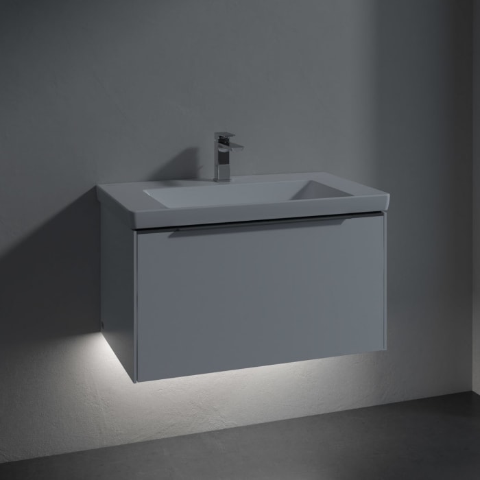 Villeroy & Boch Subway 3.0 Badmöbel-Set 80 cm mit Beleuchtung, 1 Auszug