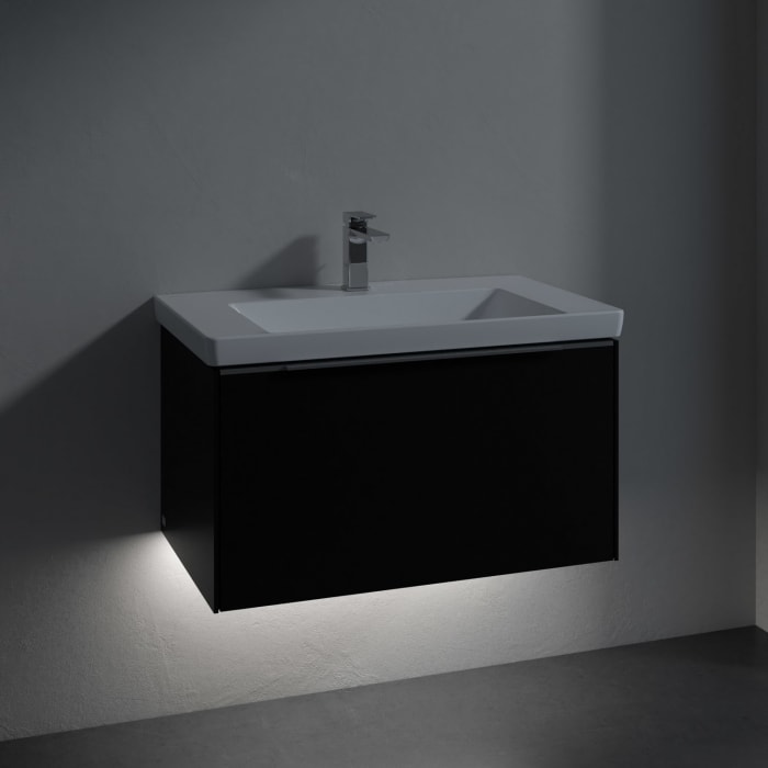 Villeroy & Boch Subway 3.0 Badmöbel-Set 80 cm mit Beleuchtung, 1 Auszug