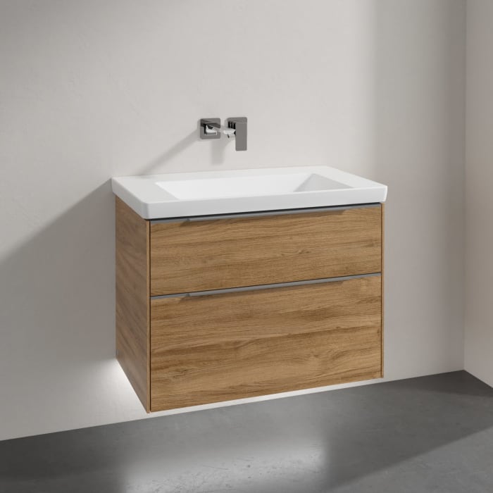 Villeroy & Boch Subway 3.0 Badmöbel-Set 80 cm mit Beleuchtung, 2 Auszüge