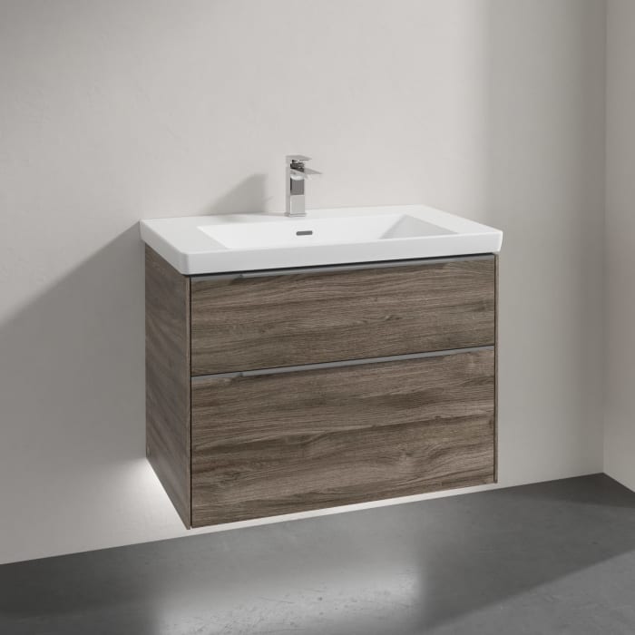 Villeroy & Boch Subway 3.0 Badmöbel-Set 80 cm mit Beleuchtung, 2 Auszüge