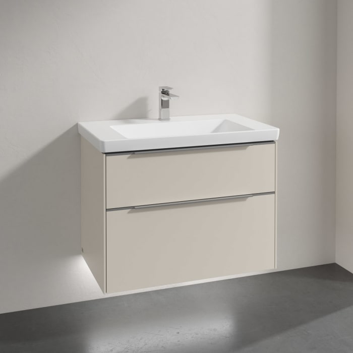 Villeroy & Boch Subway 3.0 Badmöbel-Set 80 cm mit Beleuchtung, 2 Auszüge