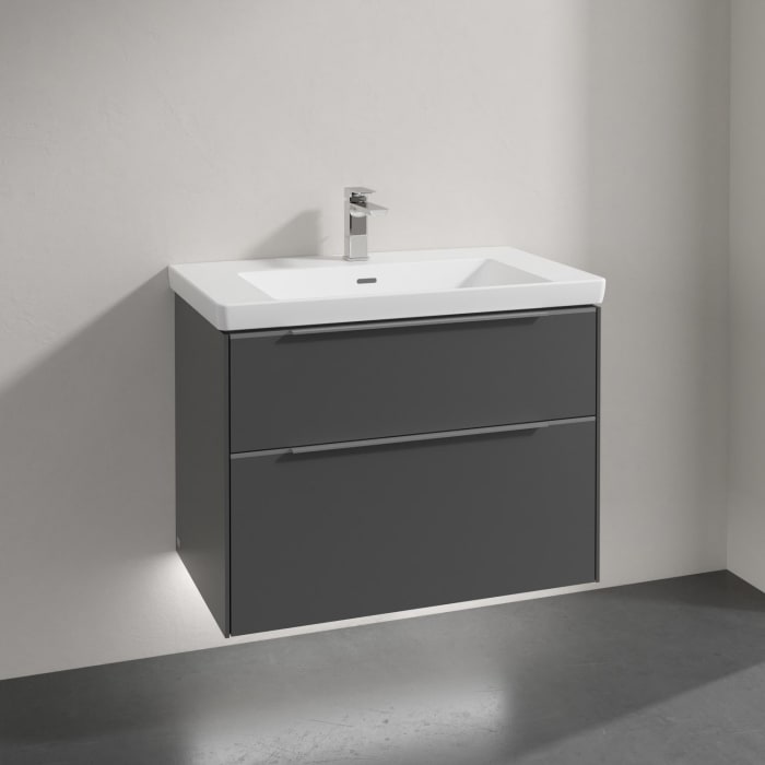 Villeroy & Boch Subway 3.0 Badmöbel-Set 80 cm mit Beleuchtung, 2 Auszüge