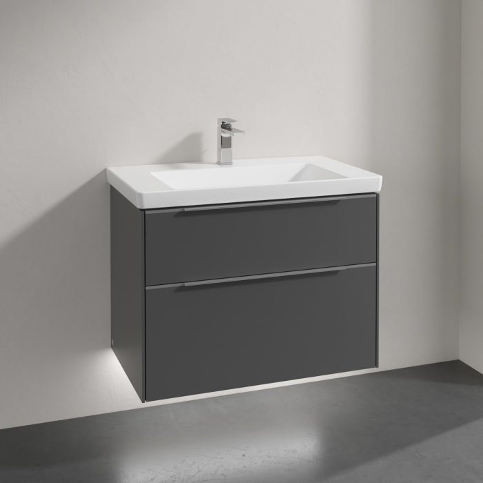 Villeroy & Boch Subway 3.0 Badmöbel-Set 80 cm mit Beleuchtung, 2 Auszüge