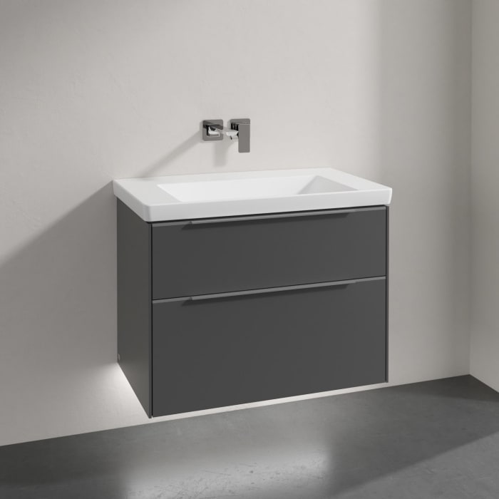 Villeroy & Boch Subway 3.0 Badmöbel-Set 80 cm mit Beleuchtung, 2 Auszüge