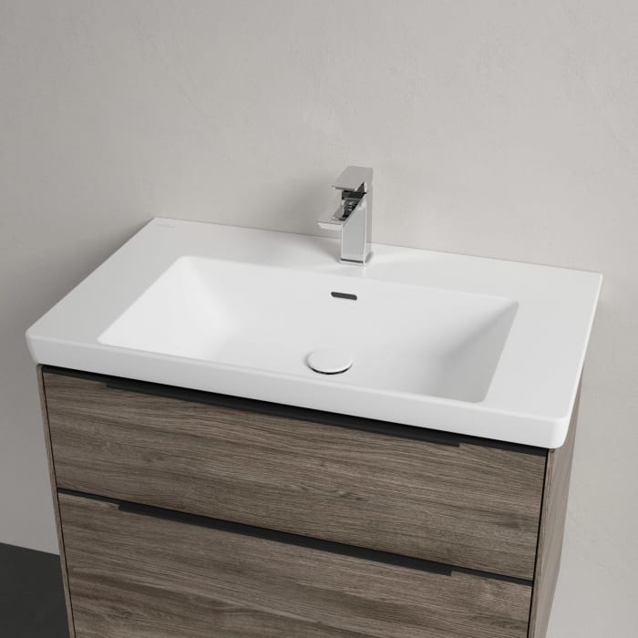 Villeroy & Boch Subway 3.0 Badmöbel-Set 80 cm, Griff volcano black, 2 Auszüge