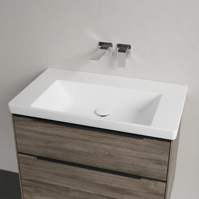 Villeroy & Boch Subway 3.0 Badmöbel-Set 80 cm, Griff volcano black, 2 Auszüge