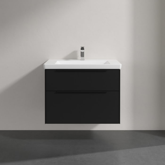 Villeroy & Boch Subway 3.0 Badmöbel-Set 80 cm, Griff volcano black, 2 Auszüge