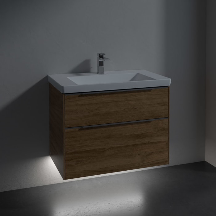 Villeroy & Boch Subway 3.0 Badmöbel-Set 80 cm mit Beleuchtung, 2 Auszüge