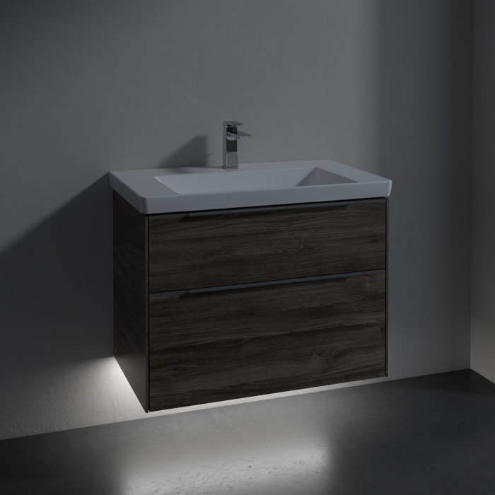 Villeroy & Boch Subway 3.0 Badmöbel-Set 80 cm mit Beleuchtung, 2 Auszüge