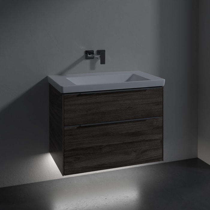 Villeroy & Boch Subway 3.0 Badmöbel-Set 80 cm mit Beleuchtung, 2 Auszüge